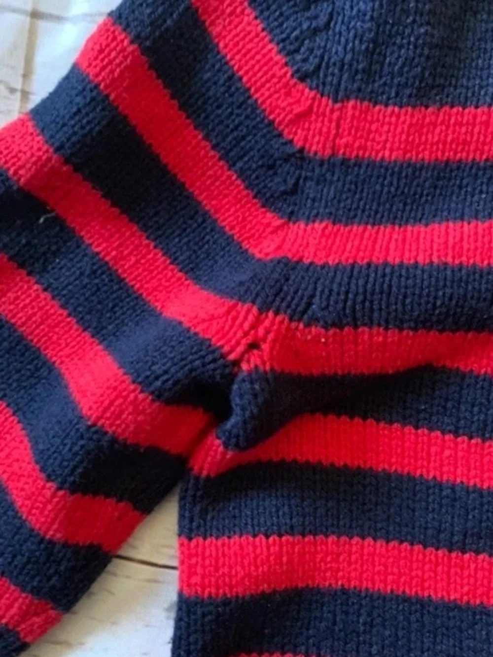 Oshkosh b'gosh Boys Sz 6 Cable Knit Sweater Striped Blue and Red